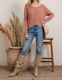 Blu Pepper - Light Weight Back Button Sweater