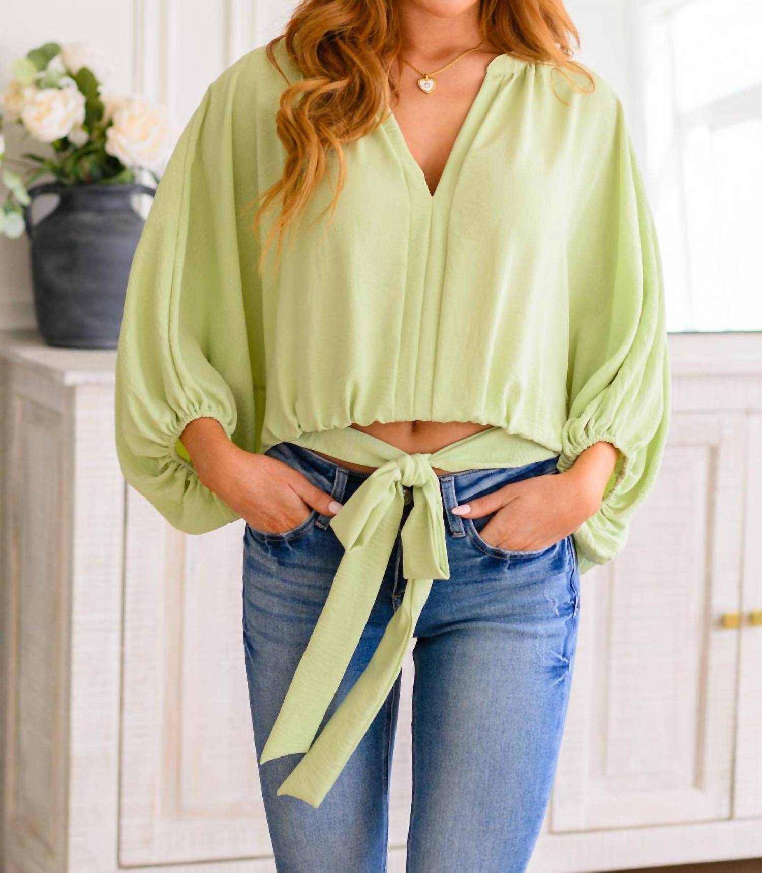 Geegee - Hit Me Up Tie Detail Top