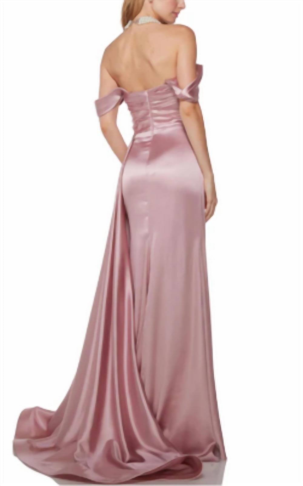 Alyce Paris - Long Off The Shoulder Satin Gown