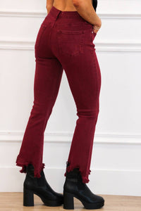 Special A - Henley Distressed Hem Mid Rise Cropped Denim Jeans