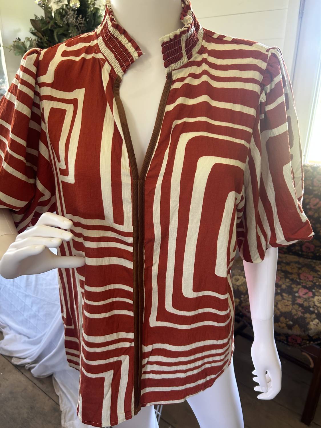 Thml - Women's Puff Sleeve Print Top