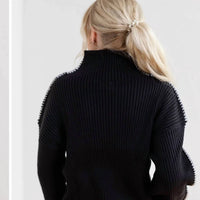 Elan - Stitch Mock Neck Sweater