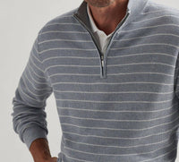 Peter Millar - South Bend Striped Quarter-zip Sweater
