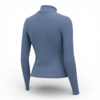 Ambar - Mock Neck Long Sleeve Cotton Rib Top