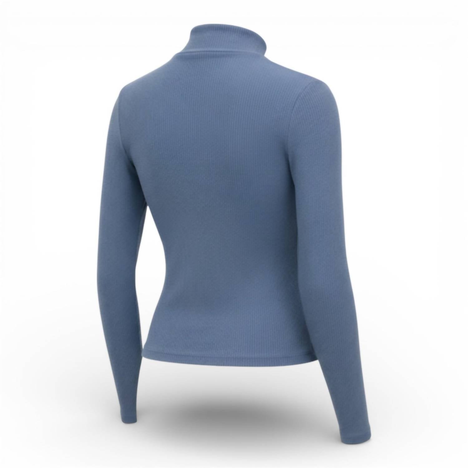 Ambar - Mock Neck Long Sleeve Cotton Rib Top