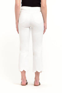 1822 Denim - Scallop High Waisted Crop Straight Leg Jean