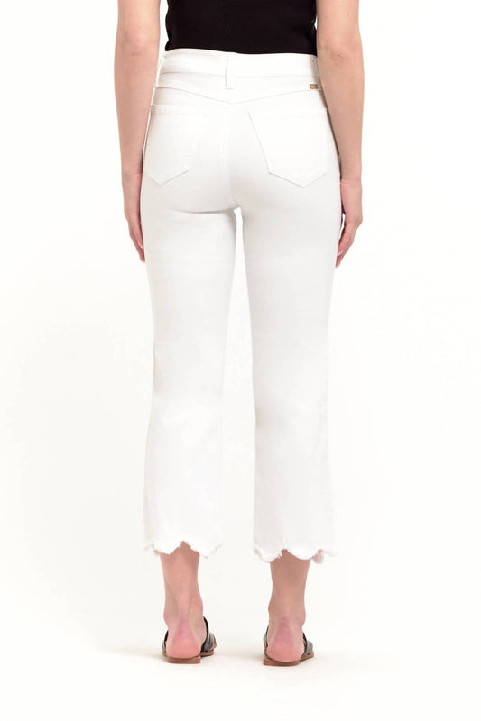 1822 Denim - Scallop High Waisted Crop Straight Leg Jean