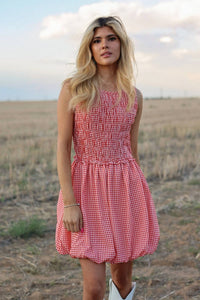 Gilli - Nashville Gingham Smocked Bubble Dress