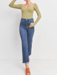 Just Black Denim - Straight With Pocket And Hem Bust Jeans