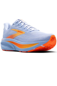 BROOKS Women's Ghost 17 Running Shoe in blue heron white orange - women's shoe - detail view