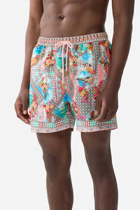Camilla - Elastic Waist Mid Length Boardshorts