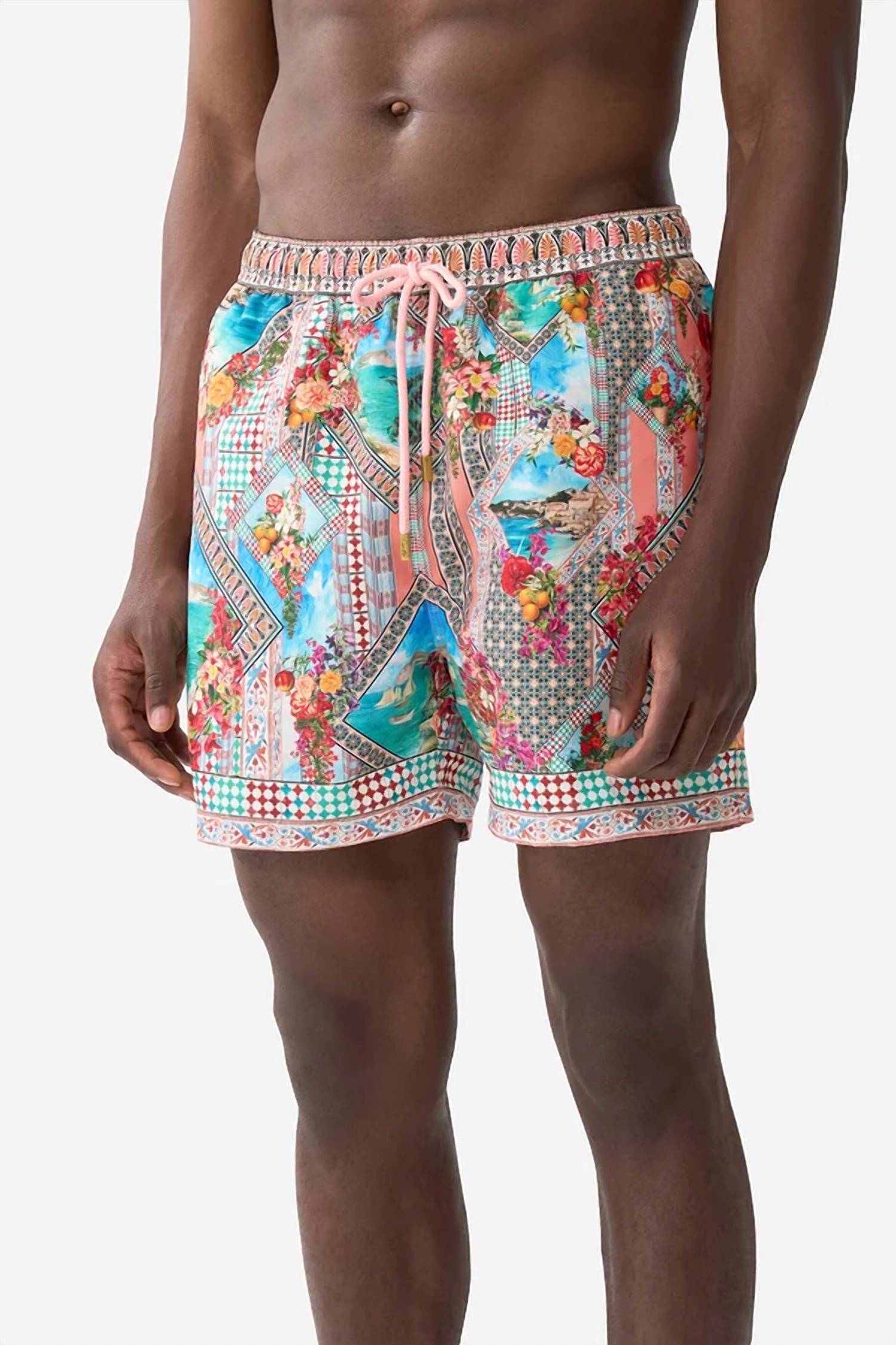 Camilla - Elastic Waist Mid Length Boardshorts