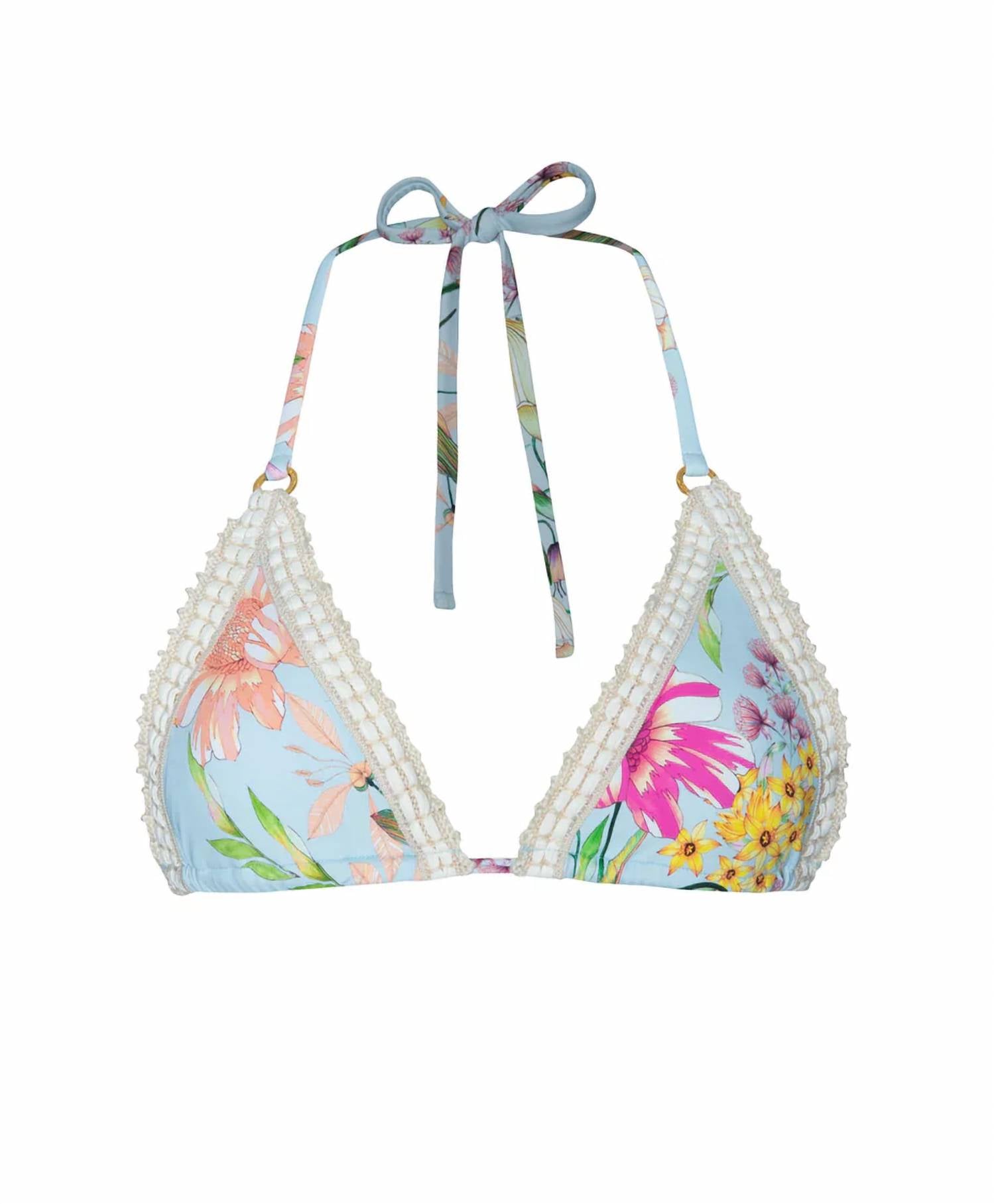 Pq Swim - Floret Kyle Crochet Trim Triangle Top