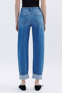VERVET BY FLYING MONKEY Kate High Rise Barrel Jeans in lullaby - women's jeans - detail view