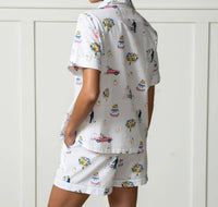 Printfresh Short Pajama Set in happily ever after cloud - women's sleepwear - detail view