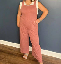 Hailey & Co Oversized Causal Jumpsuit in burgandy - women's pants