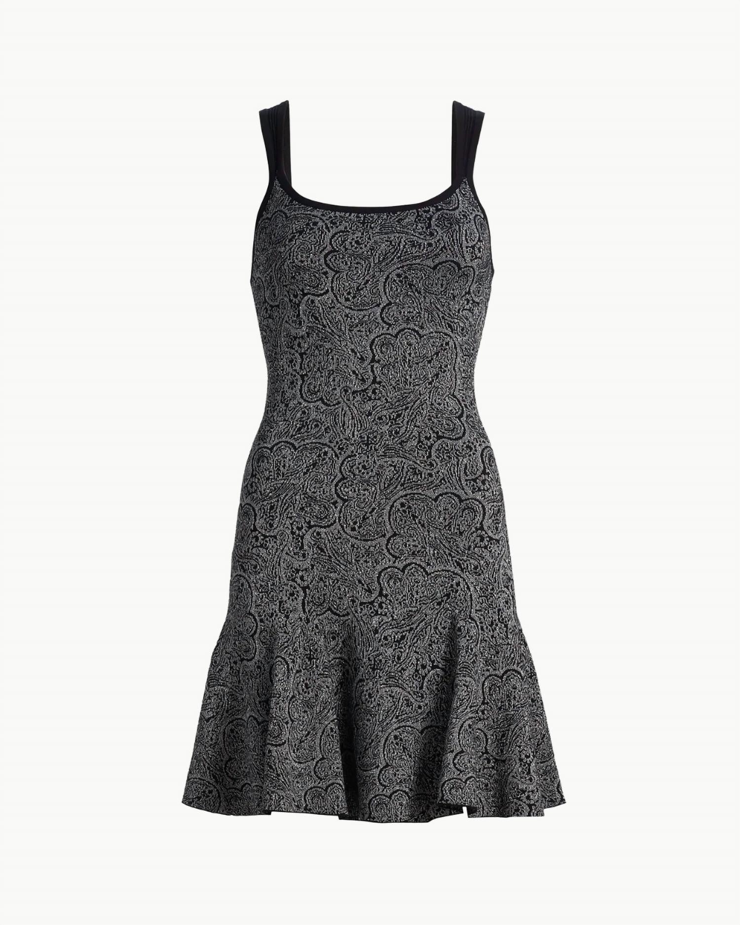 Ramy Brook Lidia Sleeveless Metallic Sweater Mini Dress in platinum jacquard - women's dress - view 6