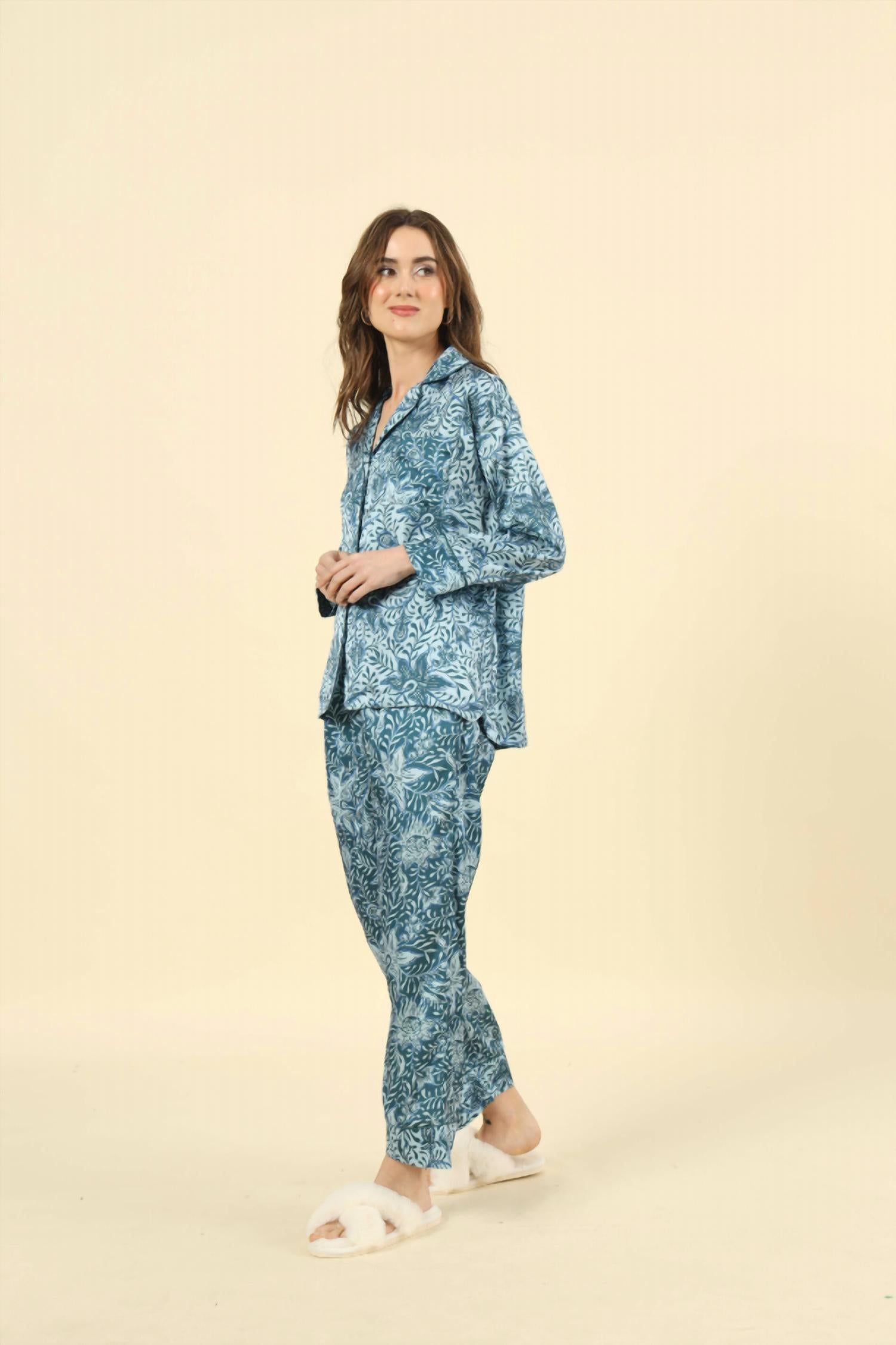 OMIKA Sophia Pajama Set in amaya lake - women's intimate - alternate view