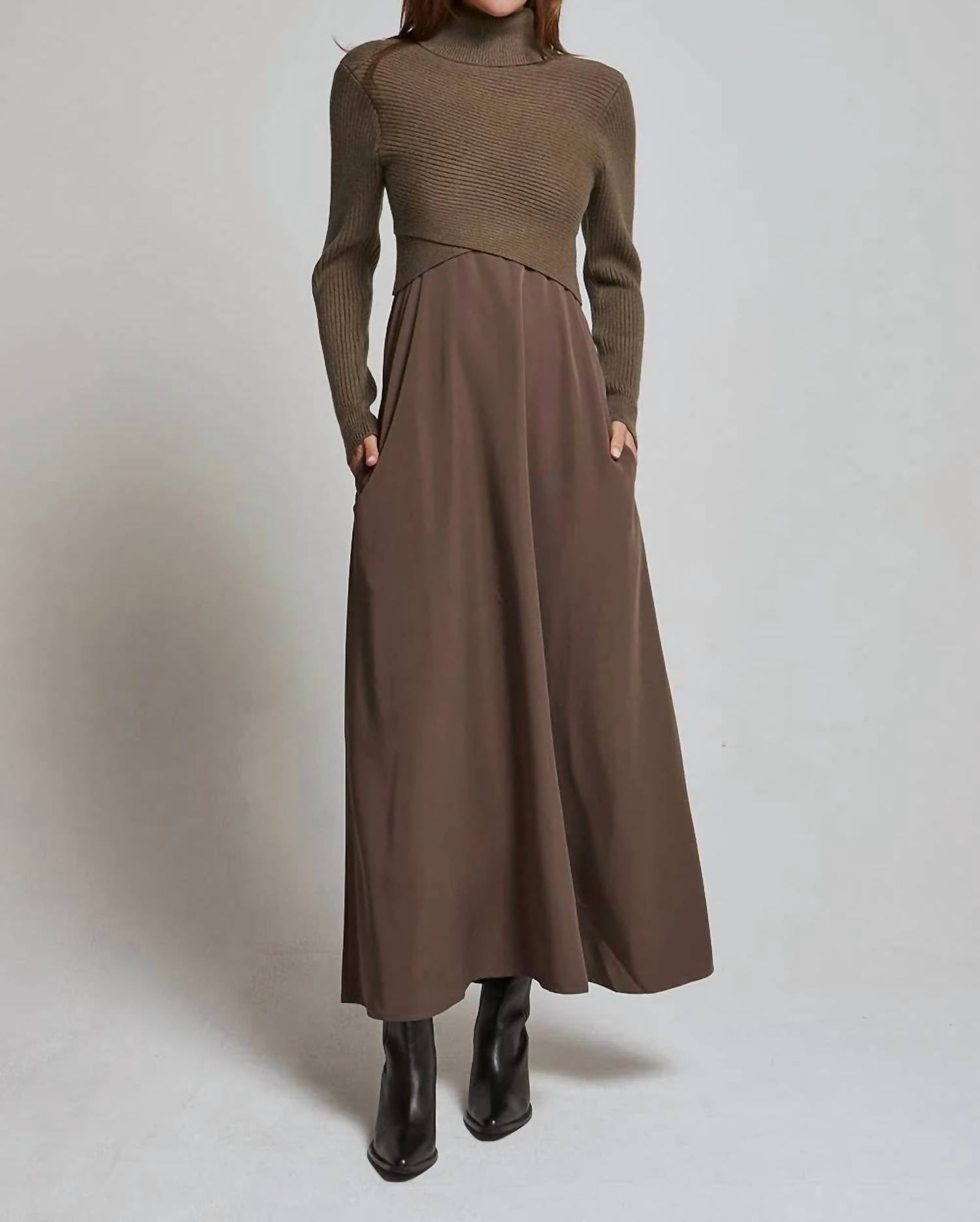 Crescent - Brooks Dress And Sweater Two-piece Set