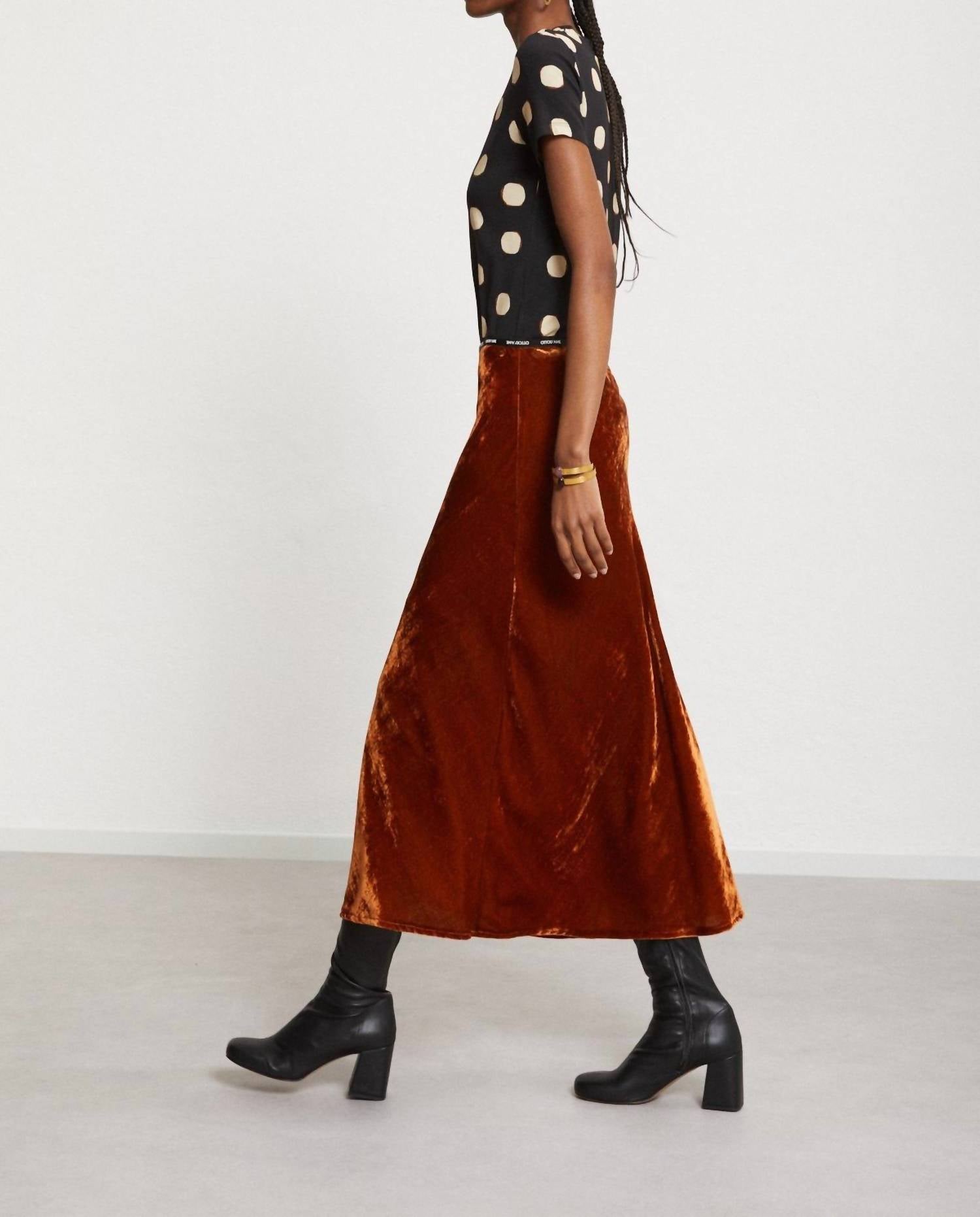 Ottod'Ame - Crushed Velvet Skirt