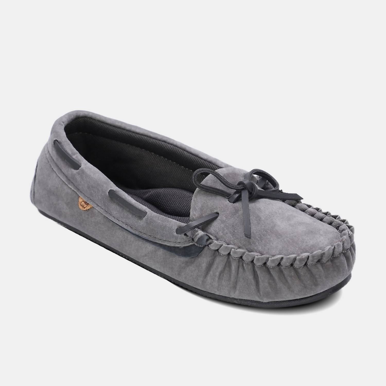 Lamo Women's Classic Selena Moccasin in grey - women's shoe - detail view