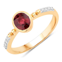 Diana M Jewels Women's Oval Natural Ruby Fashion Ring (1.00 Ct) - Delicate in 14k yellow gold - women's jewelry