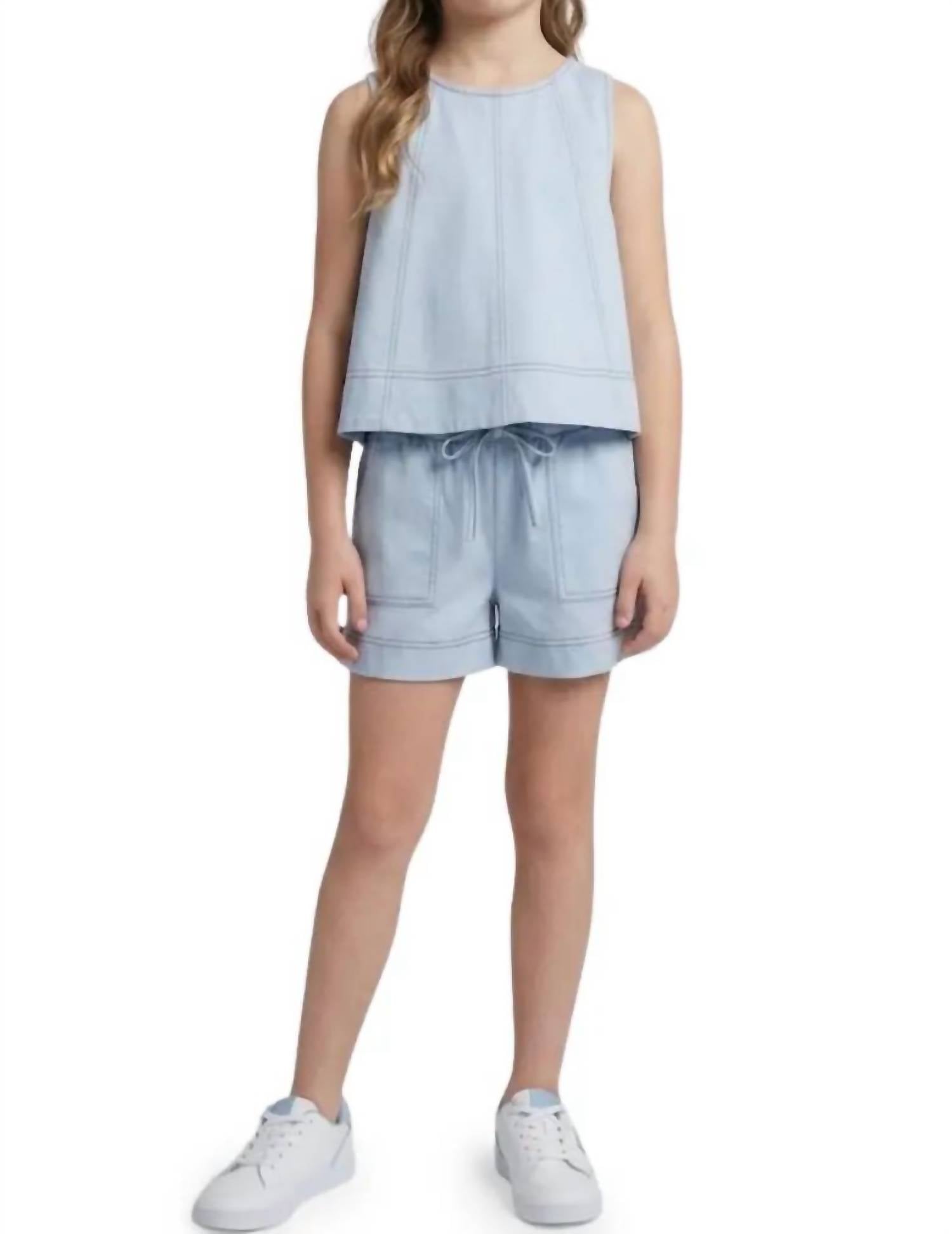 Hayden La - Contrast Stitch Tank And Shorts Set