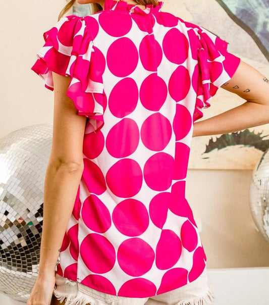 Bibi - Big Dots Dobby Top