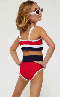 Beach Riot Girls Little Eva & Emmie Bikini Set in americana colorblock - kids' bikini - alternate view