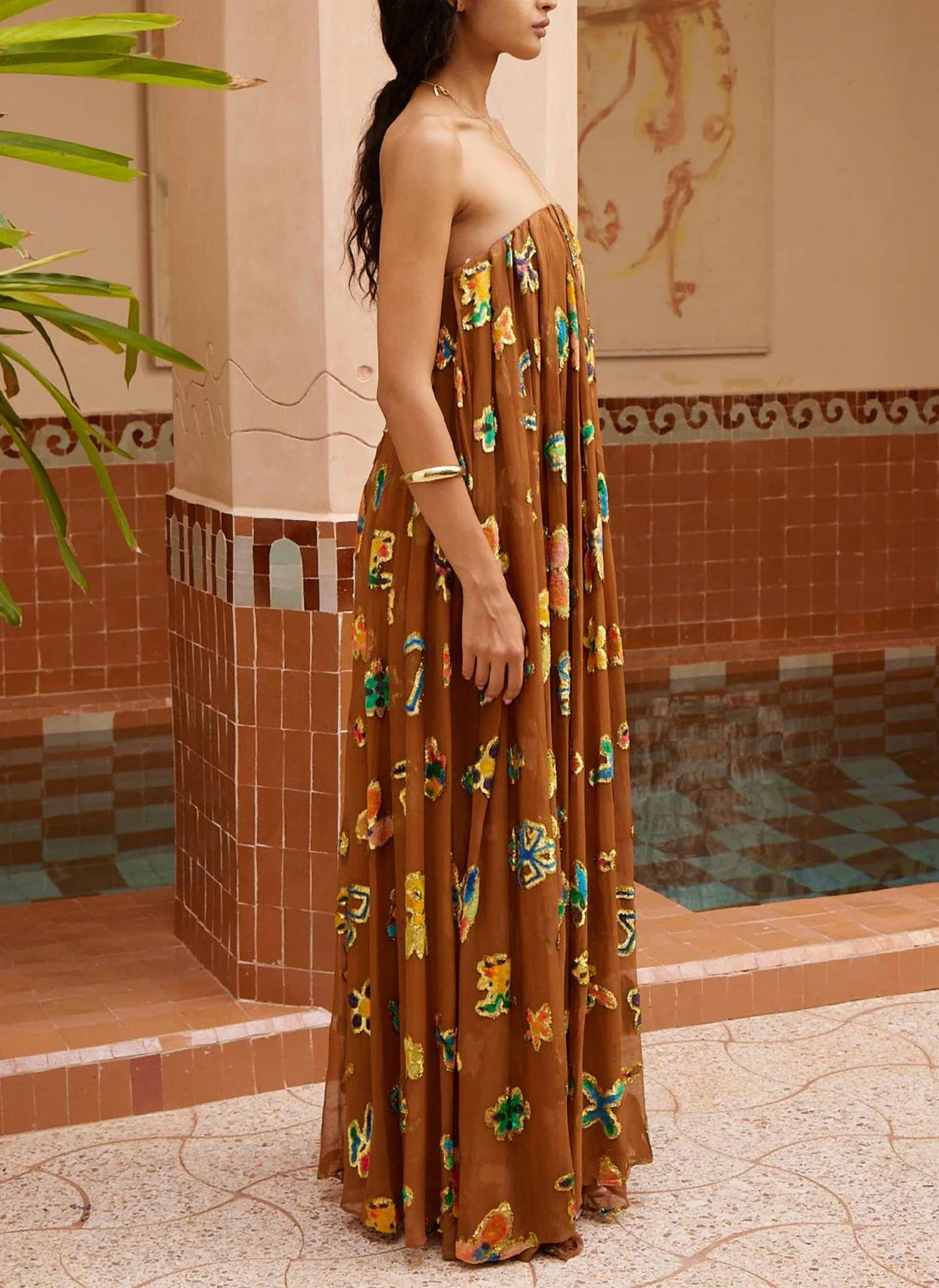 Alemais - Metallic Strapless Gown