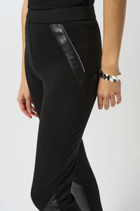 Joseph Ribkoff Colorblock Leatherette Pull-on Leggings in black - women's pants - alternate view