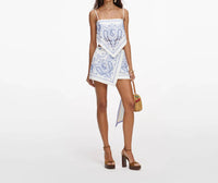 Self-Portrait - Embroidered Linen Skort