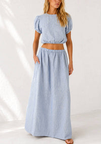 Olivaceous - Harbour Island Linen Skirt Set