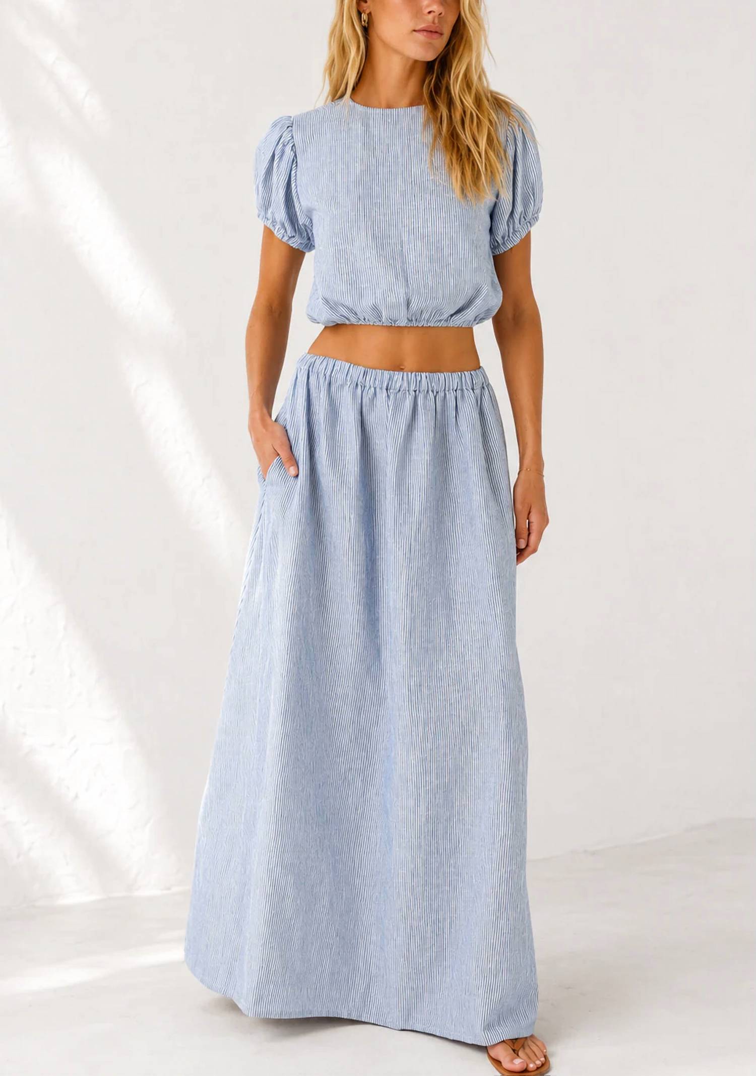 Olivaceous - Harbour Island Linen Skirt Set