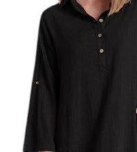Oh My Gauze! River Button Down Midi Dress in black dragon - women's dress - detail view