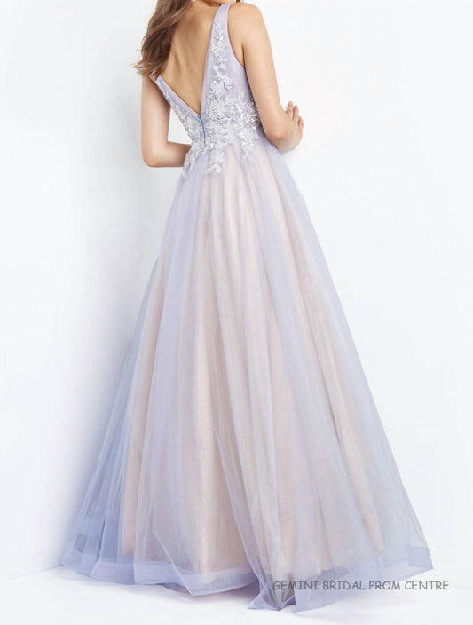 Jovani - Sequin Long Plunging Neck Dress