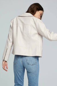 saltwater LUXE Effie Leather Jacket in bone - women's jacket - alternate view