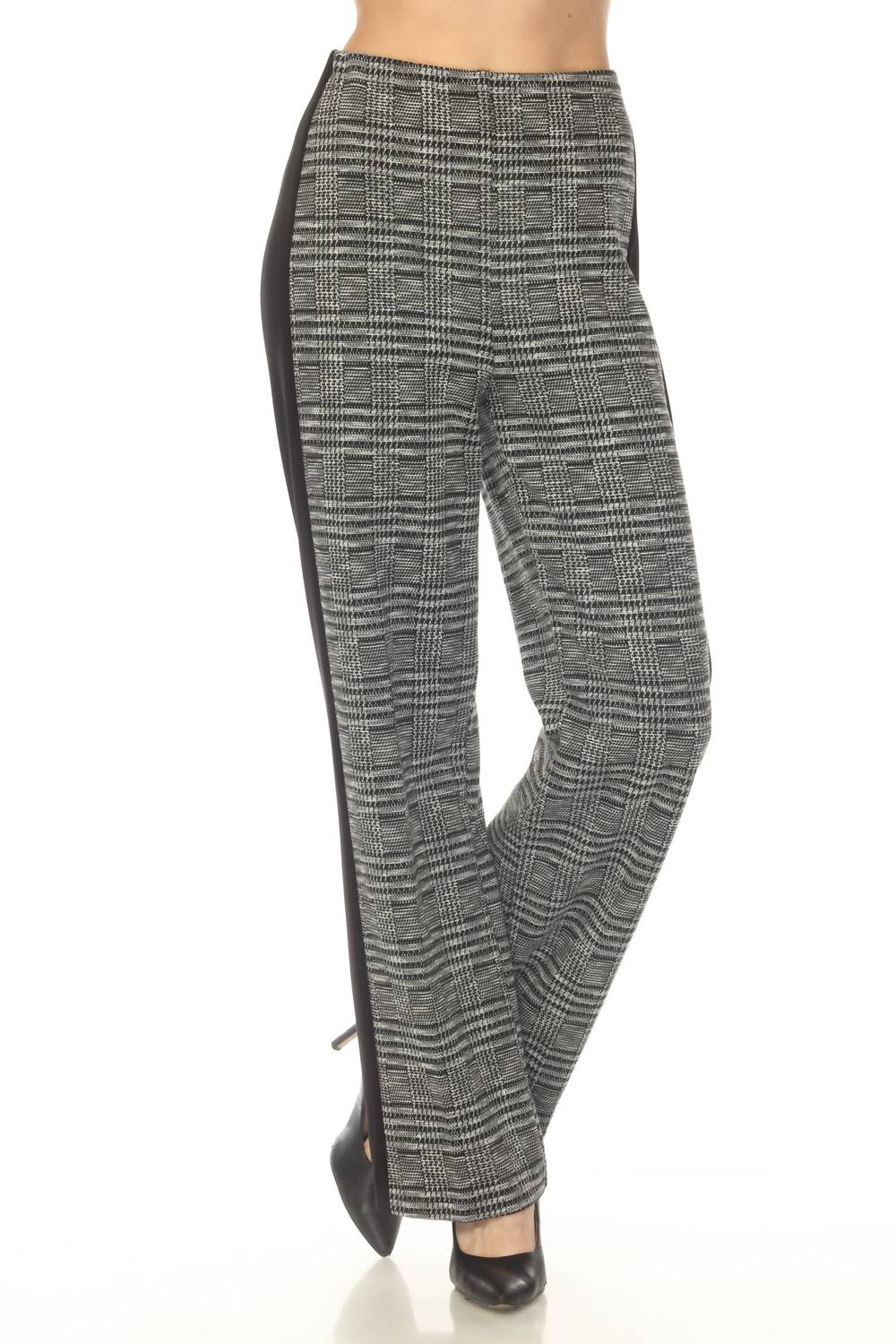Joseph Ribkoff Glen Plaid Jacquard Wide Leg Pants in black white 1 - women's pants - view 5