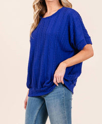 Bombom - Textured Boxy Knit Top