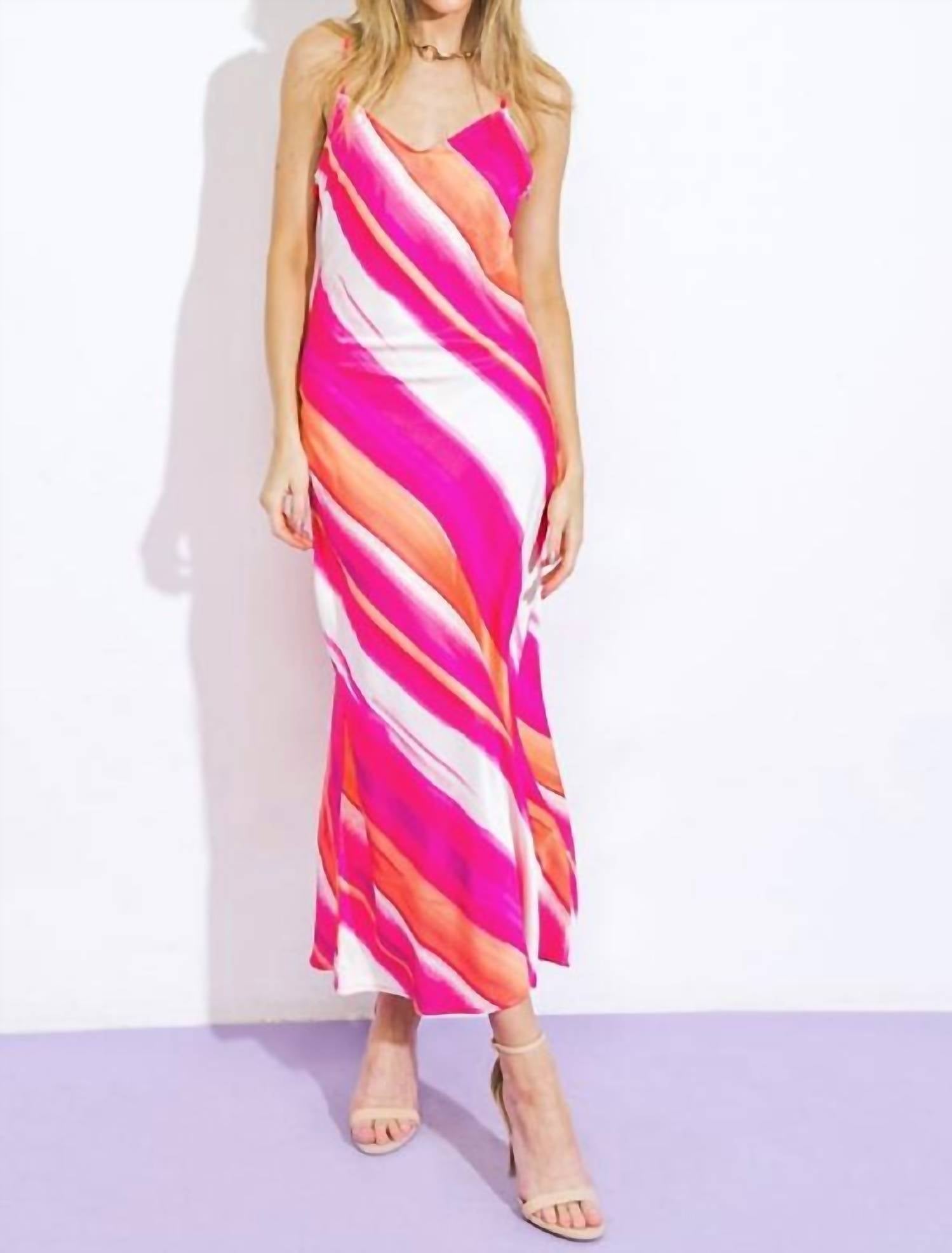 Flying Tomato - A Printed Woven Midi Cami Dress