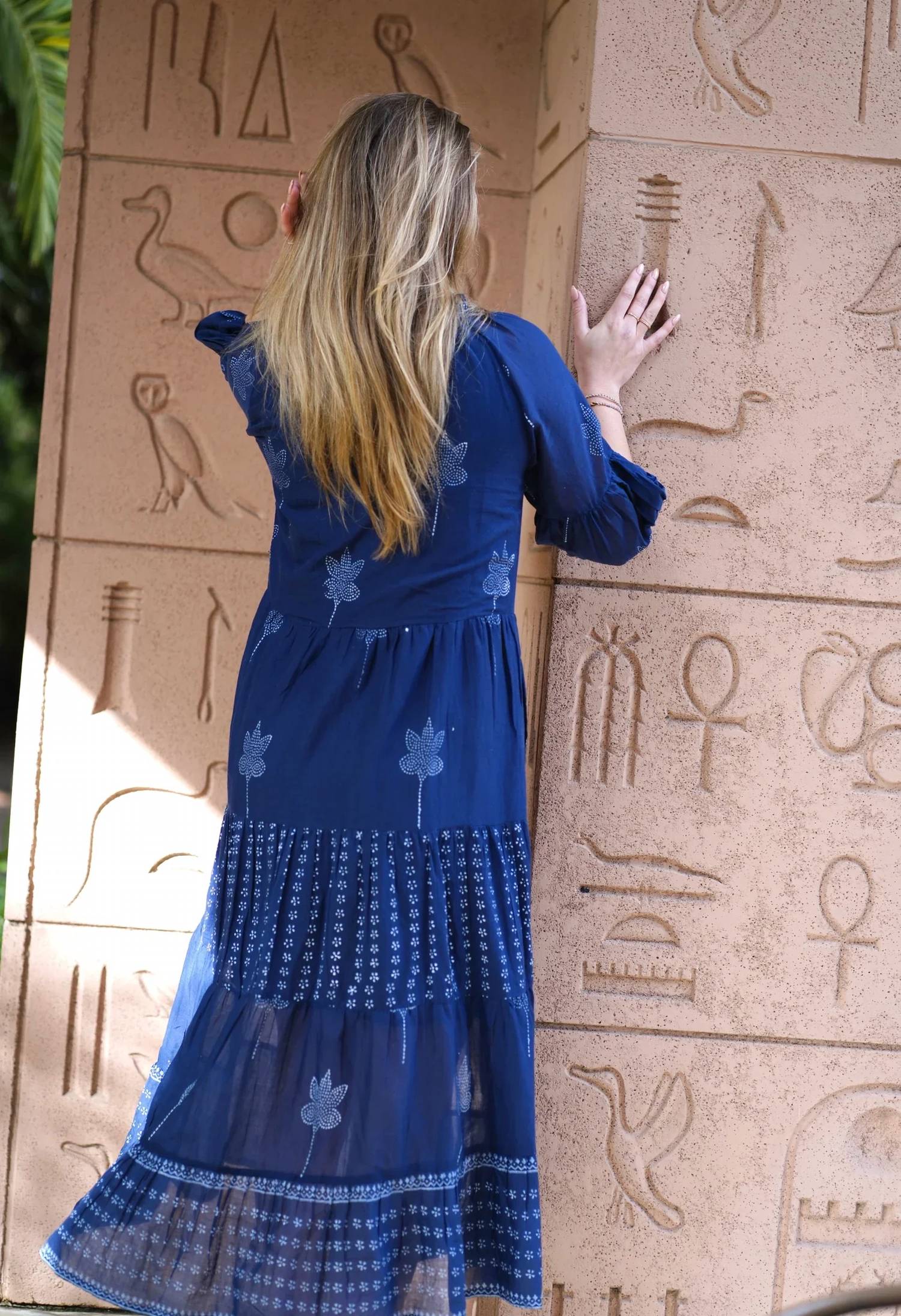 Dolma - 3/4 Quarter Sleeves Maxi Dress