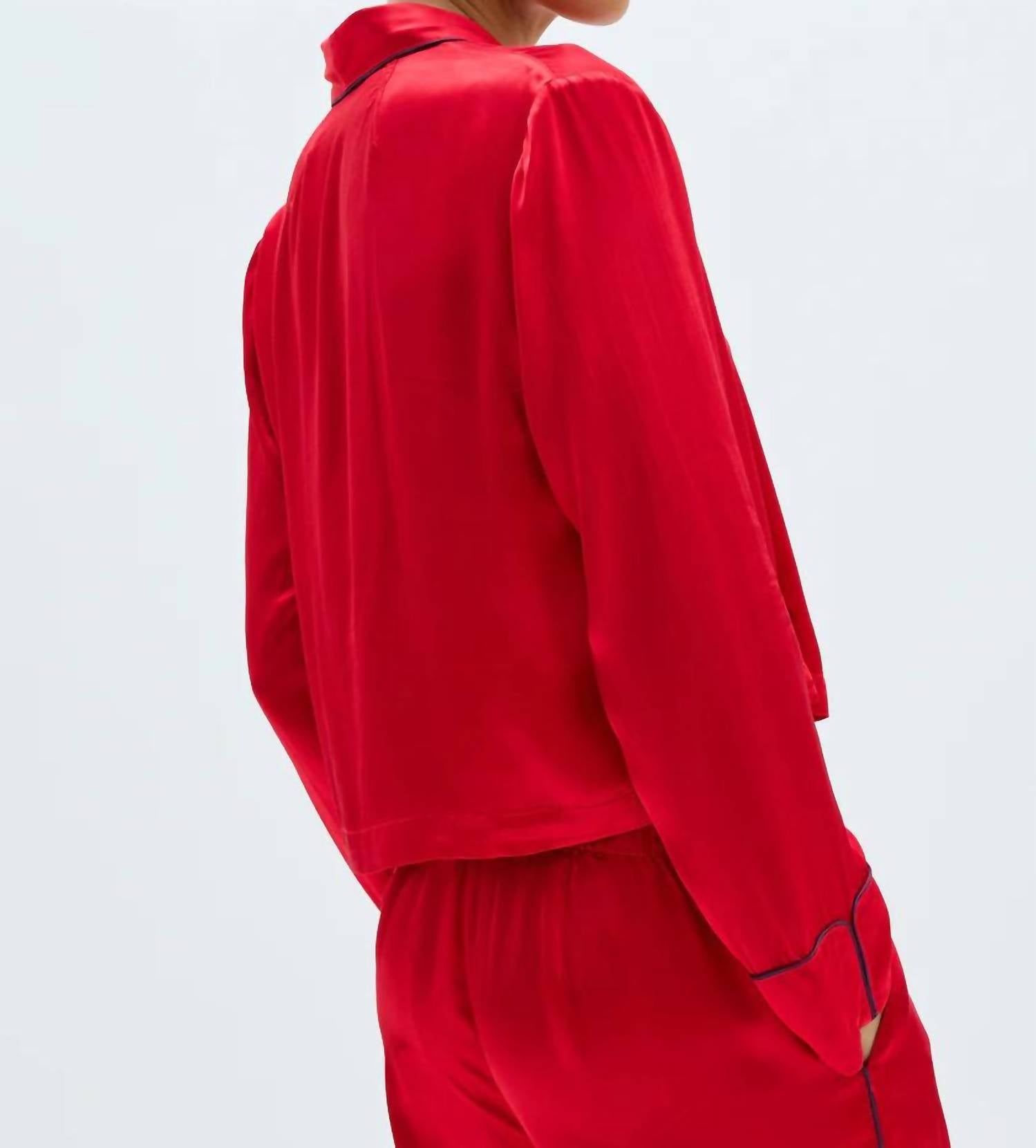 Raquel Allegra Windsor Jacket in red - women's jacket - alternate view