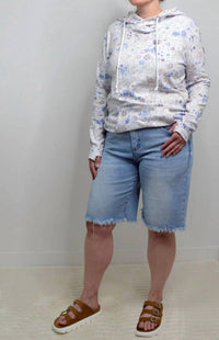 Risen - Slouchy Light Wash Bermuda Shorts - Curvy