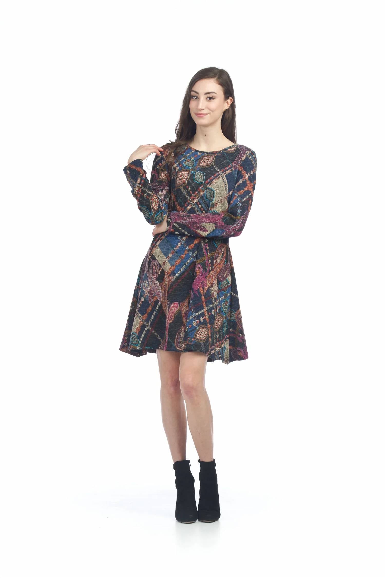 Papillon - Multi Print A-line Sweater Dress
