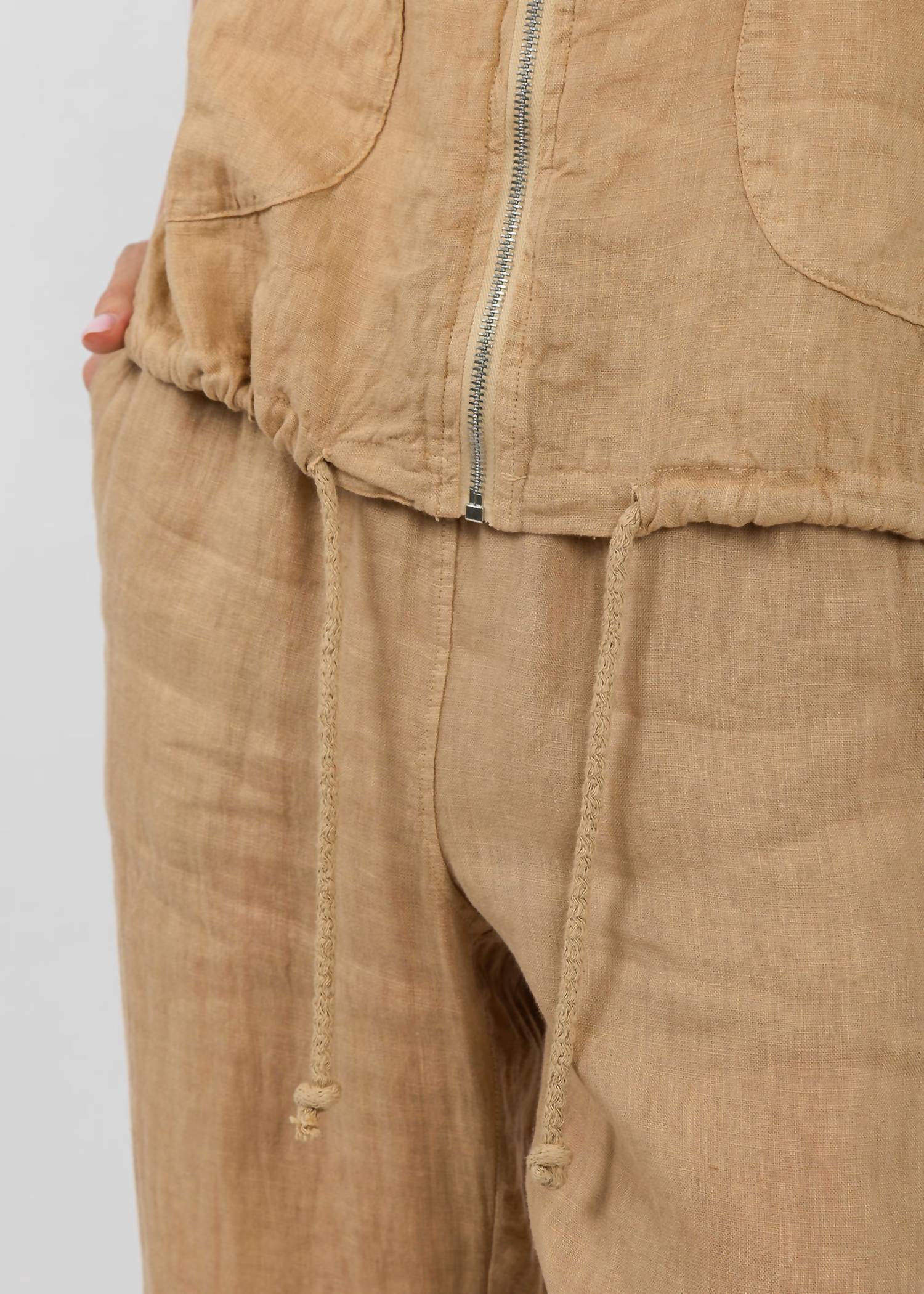 Elliott Lauren - Zip Front Linen Jacket