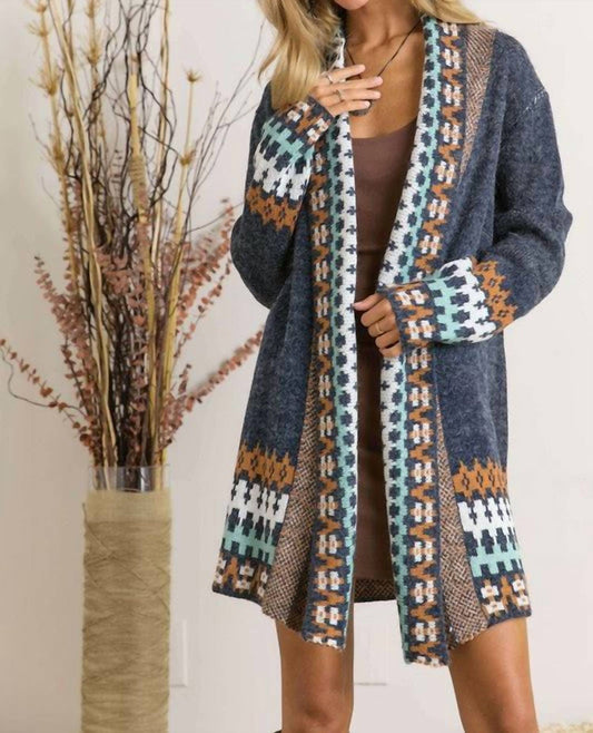 Lazuli Tribal Print Cardigan