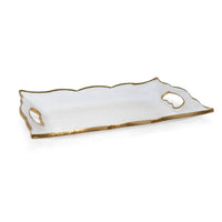 Vivience - Large Rectangular Glass Tray With Handles And Rim