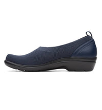 Clarks Women's Sashlyn Style Loafer in navy combi - women's flats - detail view