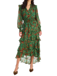 ALLISON NEW YORK Joleen Midi Dress in forest florals - women's dress