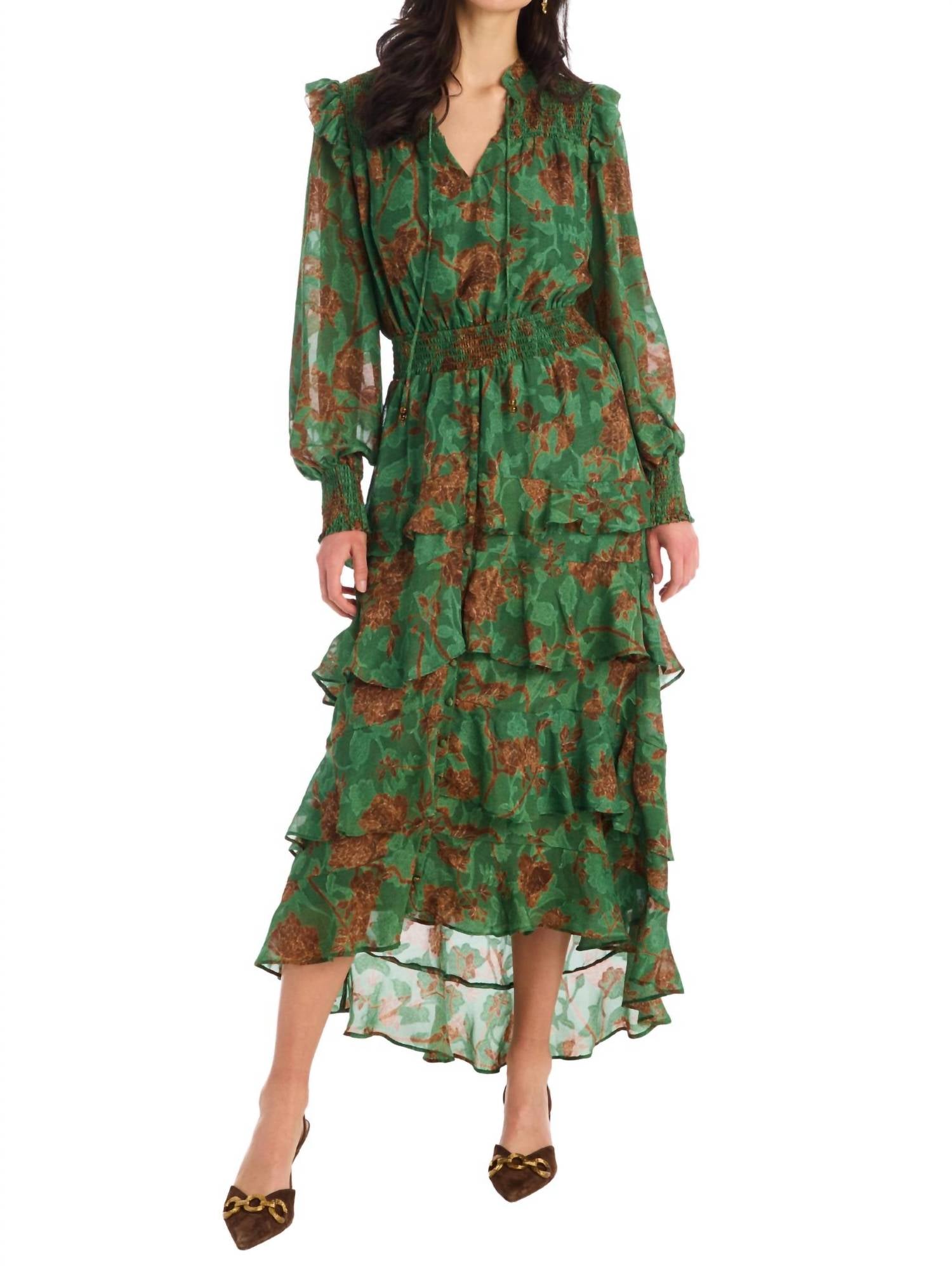 ALLISON NEW YORK Joleen Midi Dress in forest florals - women's dress